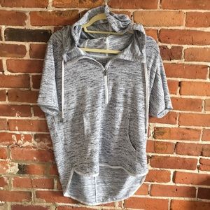 Short sleeve quarter zip hoodie